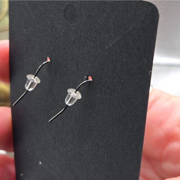 "5/$25" Handmade Skull Skeleton Top Hat Earrings Sterling Ear Wires - Picture 2 of 6